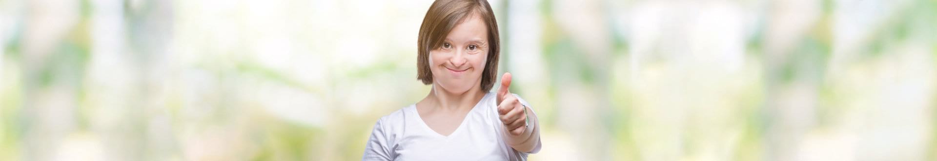 happy and satisfied mentally challenge young woman
